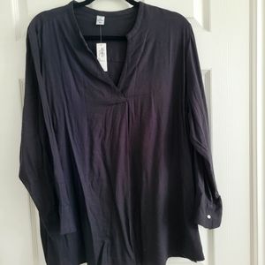 Black cross front blouse